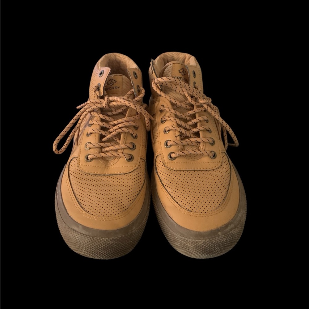 Sperry Tan Perforated High-Top Sneakers | Men’s Size 9.5